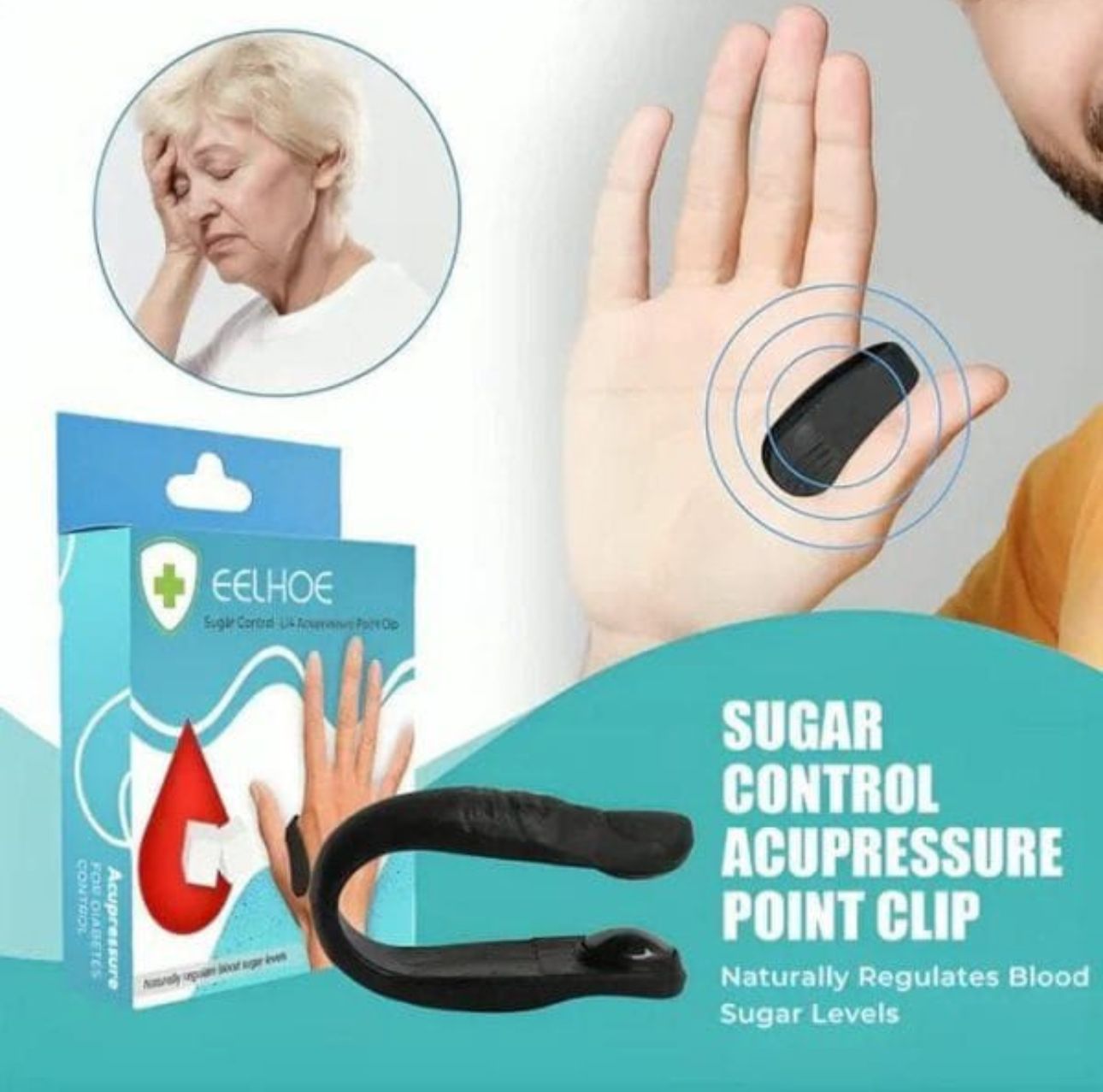 Magnetic Sugar Control Acupressure Point Clip For Natural Blood Sugar Balance