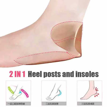 T shape high heel grip for foot support | Heel Cushion Pads T Shape Heel Sticker Tape Arch Support Insoles High Heeled Shoes Patches Foot Care Protector - Beige